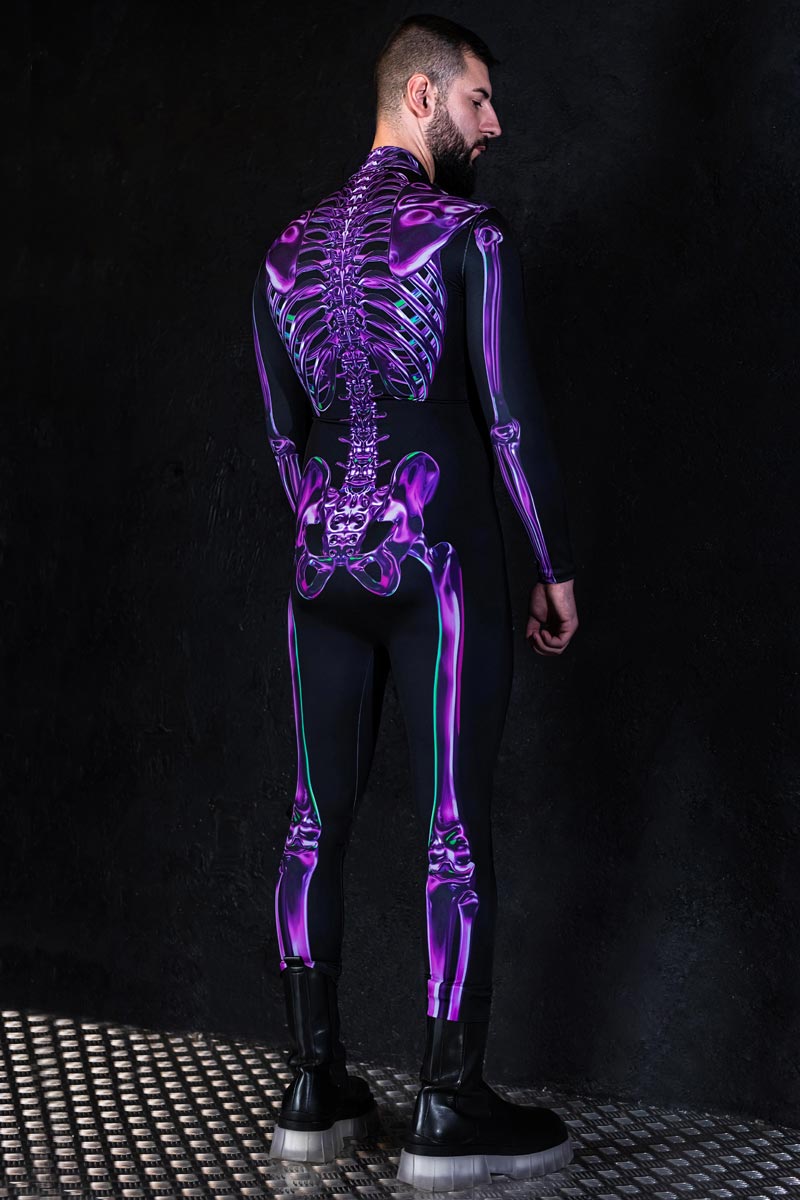 Purple Skeleton Men Costume