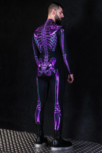 Purple Skeleton Men Costume