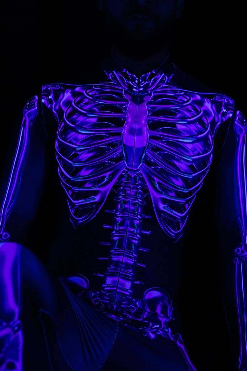 Purple Skeleton Men Costume