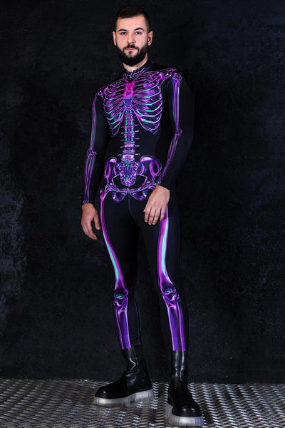 Purple Skeleton Men Costume