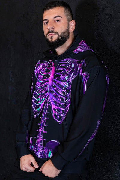Purple Skeleton Men Hoodie