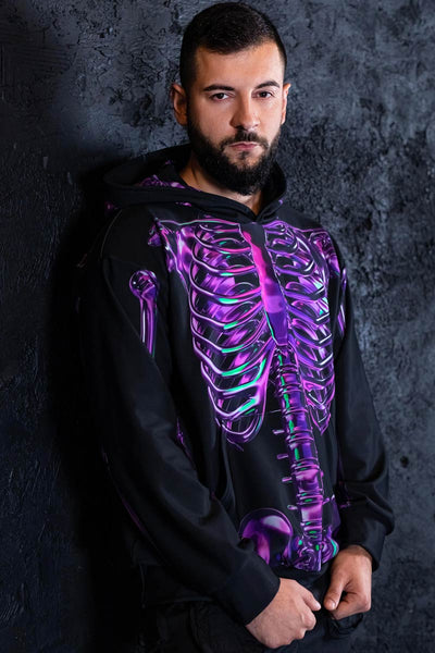 Purple Skeleton Men Hoodie