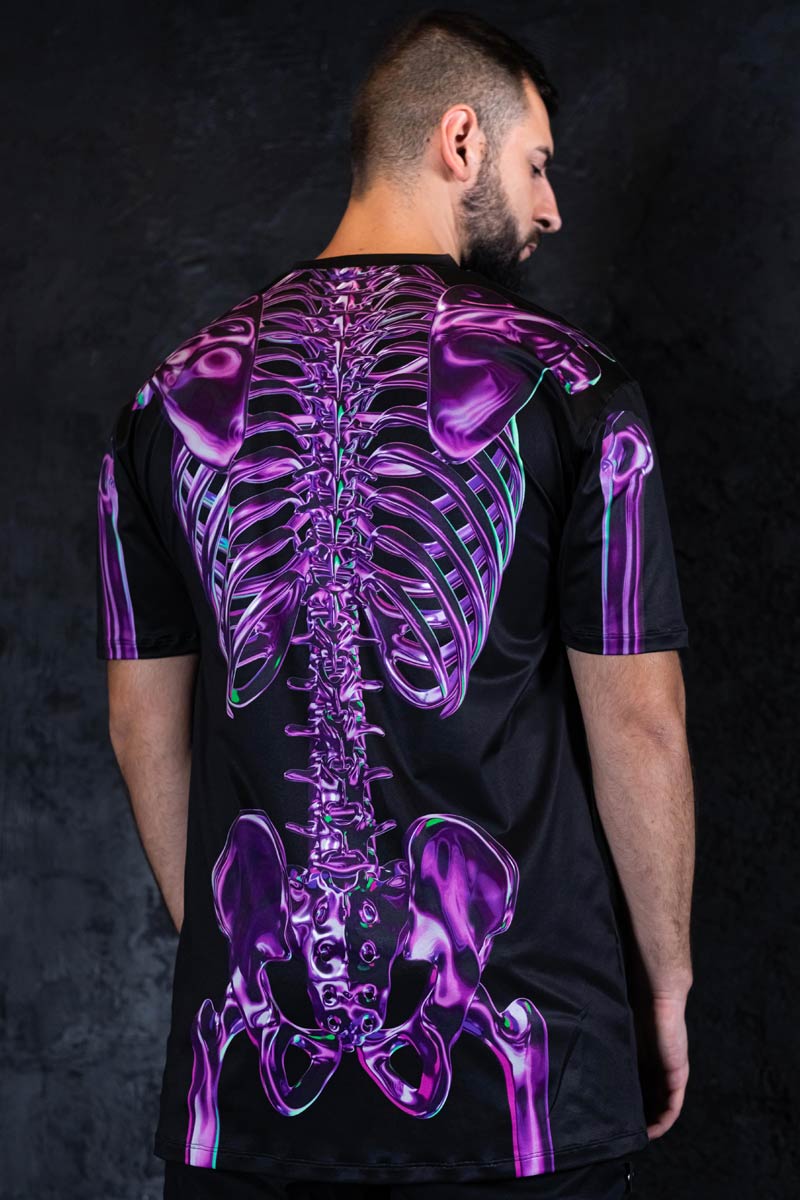 Purple Skeleton Men Oversized T-Shirt