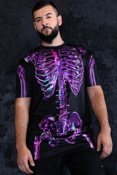 Purple Skeleton Men Oversized T-Shirt