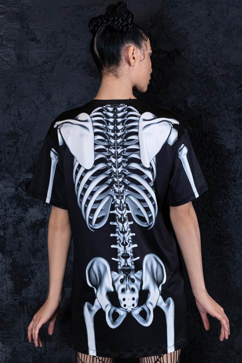 Rattling Bones Oversized Tee Shirt Dress