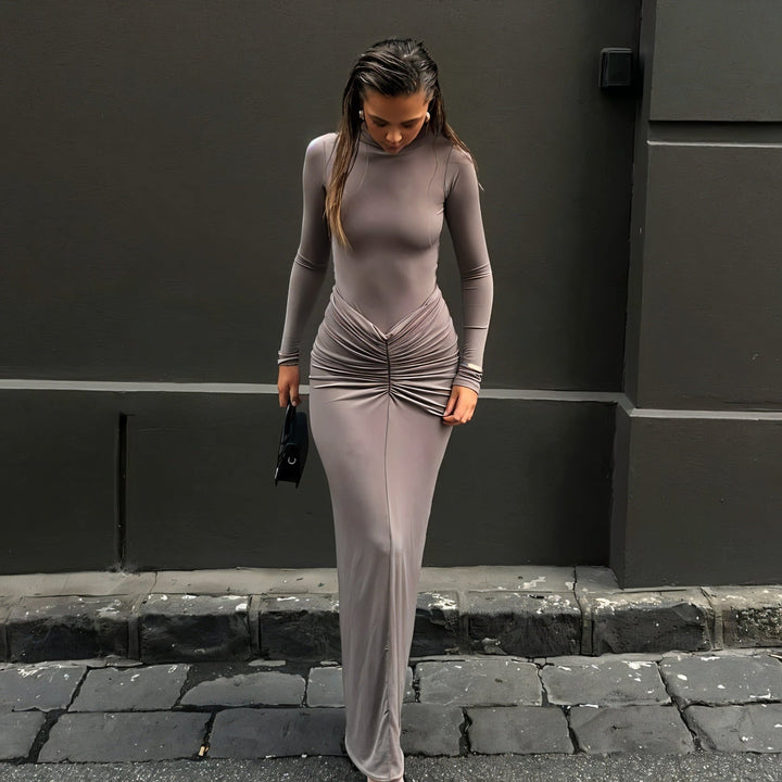 ALICE Ruched Maxi Dress - Celestia Couture