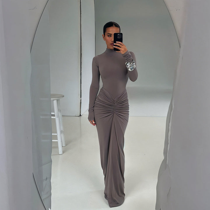 ALICE Ruched Maxi Dress - Celestia Couture