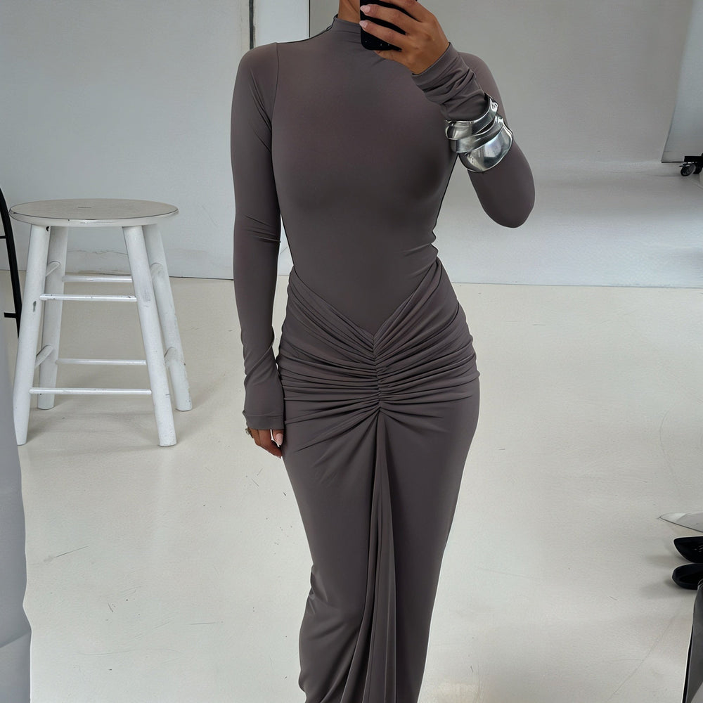 ALICE Ruched Maxi Dress - Celestia Couture