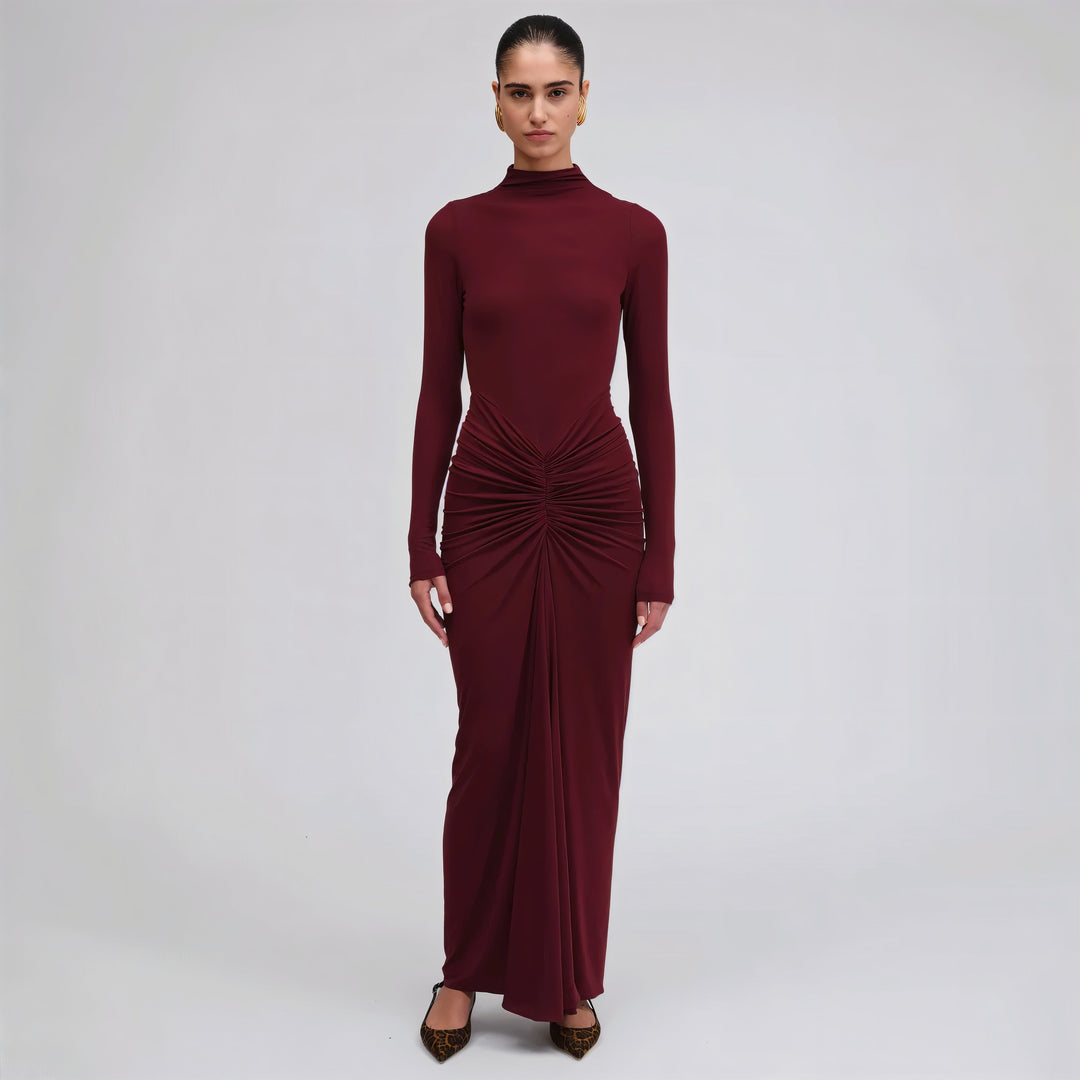 ALICE Ruched Maxi Dress - Celestia Couture