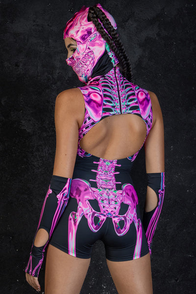 Rosy Skeleton Cut Out Romper