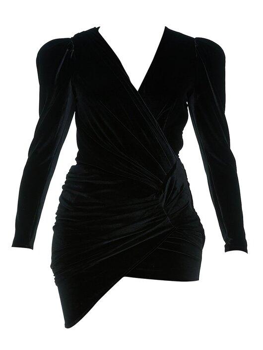 Black Velvet Jersey Dress - Celestia Couture
