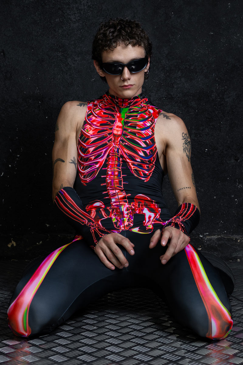 Ruby Skeleton Sleeveless Men Costume