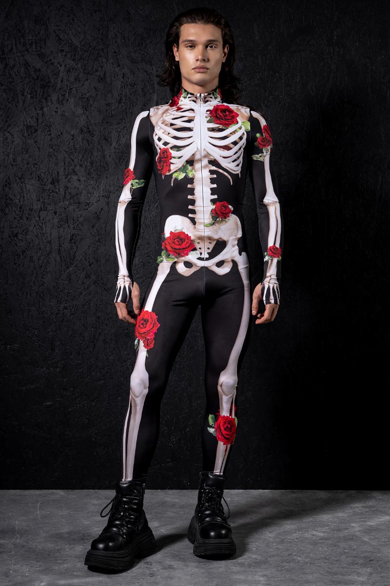 Skeleton & Roses Men's Costume