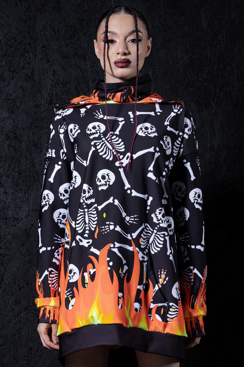 Skeletons in Hell Super Oversized Hoodie