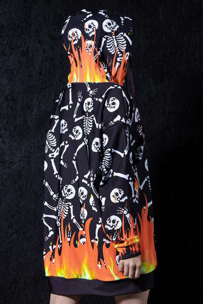 Skeletons in Hell Super Oversized Hoodie
