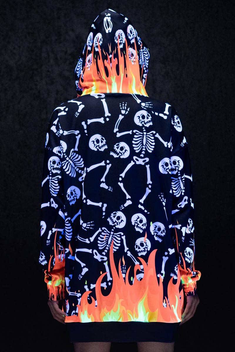 Skeletons in Hell Super Oversized Hoodie