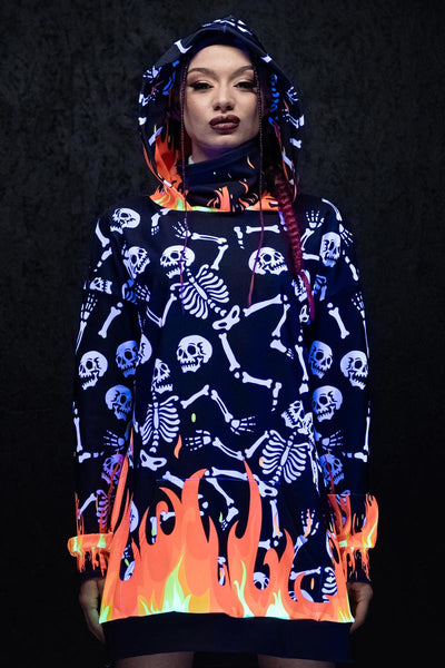 Skeletons in Hell Super Oversized Hoodie