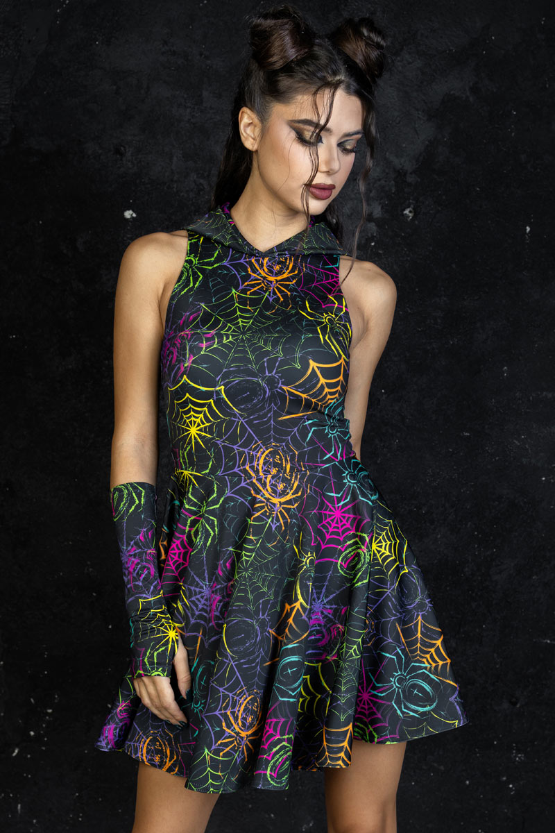 Spider Den Hoodie Skater Dress