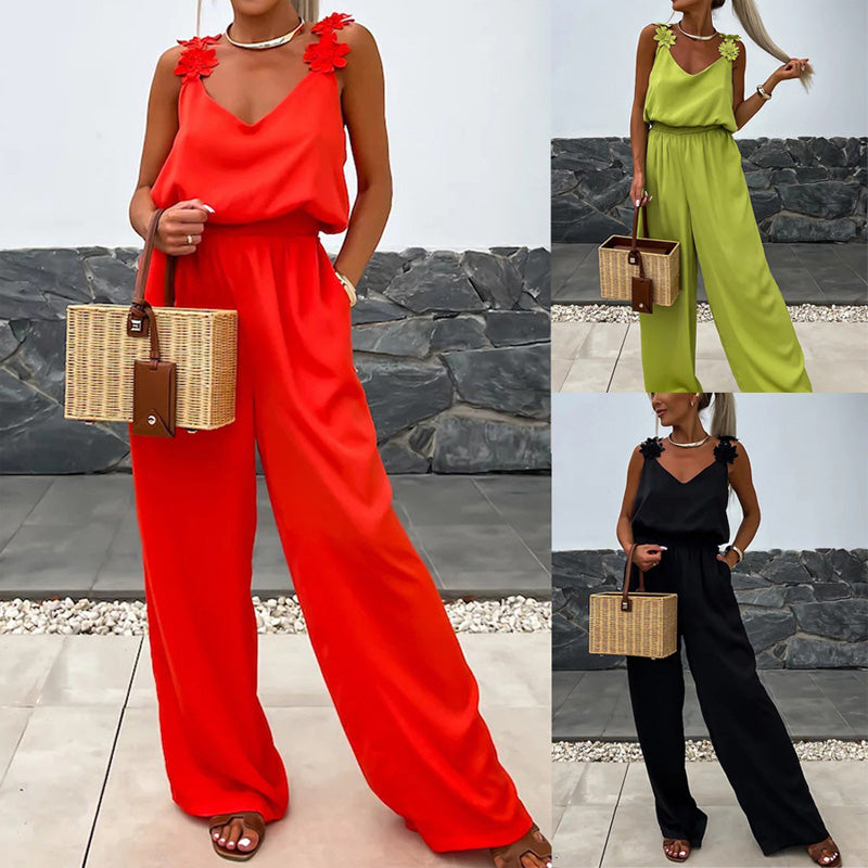 Gold Coast Women's Sleeveless Wide Leg Jumpsuit - Celestia Couture