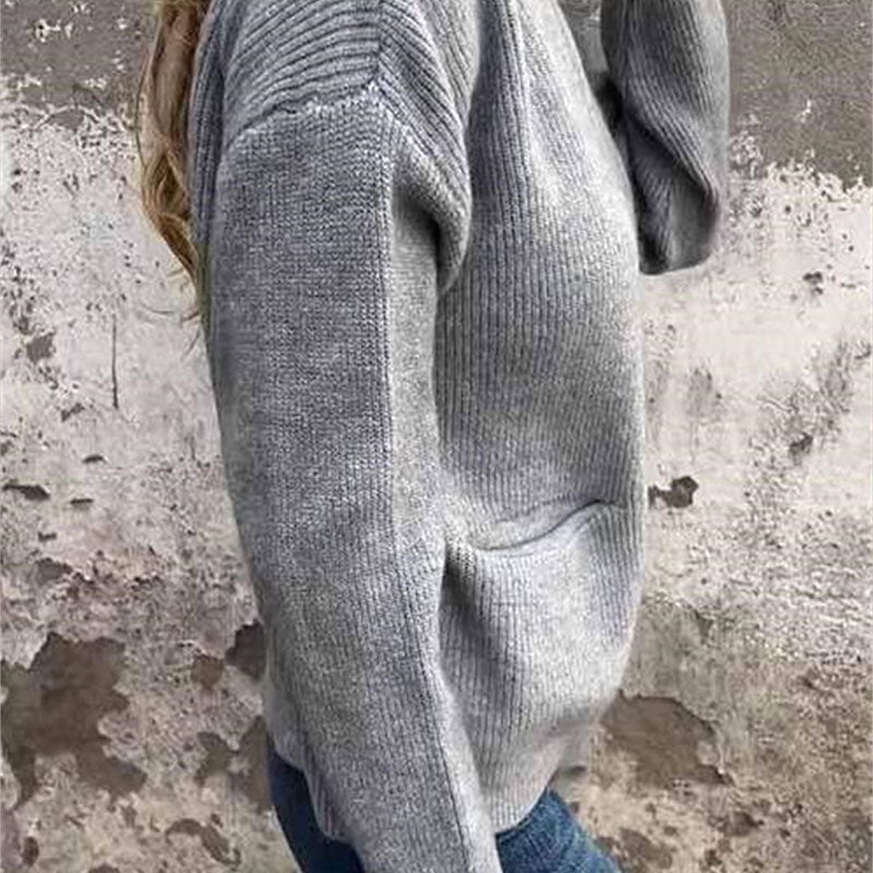 Liucy Women's Cozy Zipper Knitted Jacket