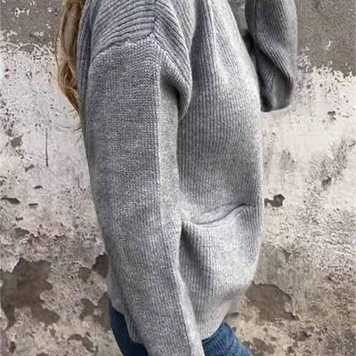 Liucy Women's Cozy Zipper Knitted Jacket
