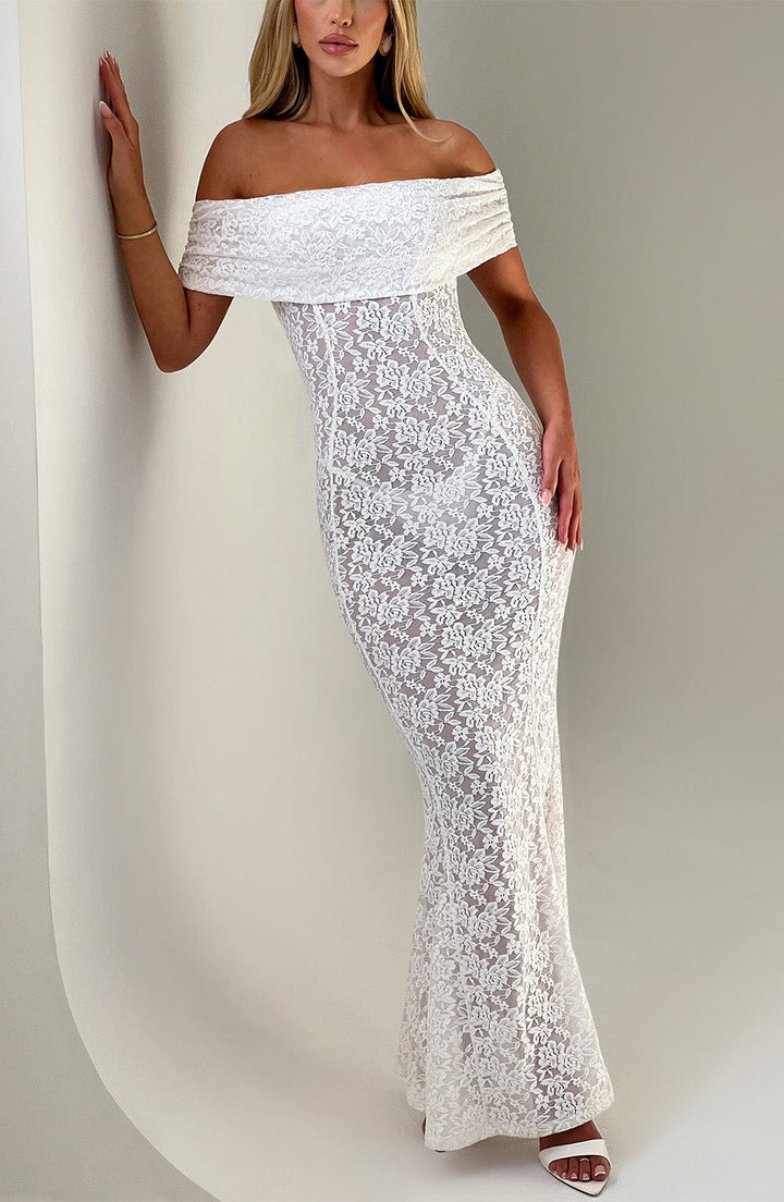 Stephanie Maxi Dress - Ivory - Celestia Couture