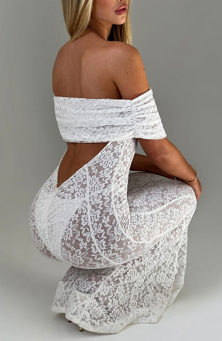 Stephanie Maxi Dress - Ivory - Celestia Couture