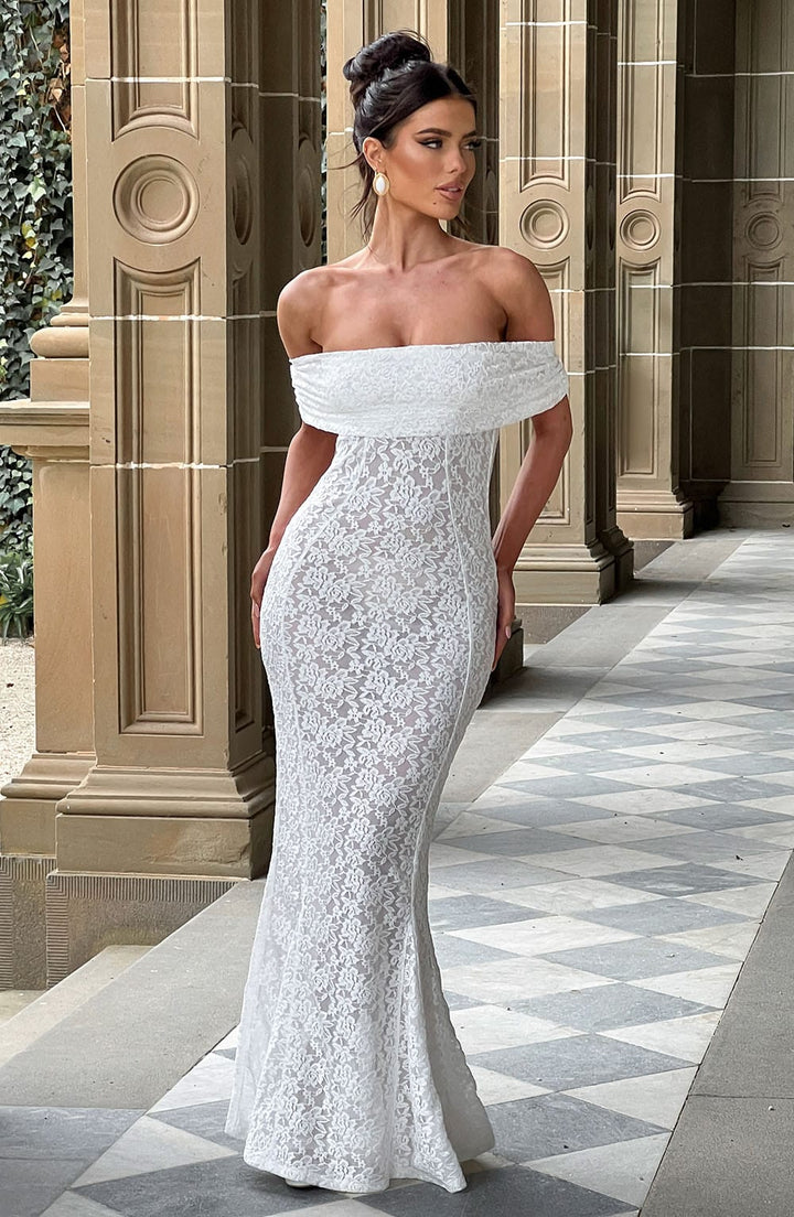 Stephanie Maxi Dress - Ivory - Celestia Couture