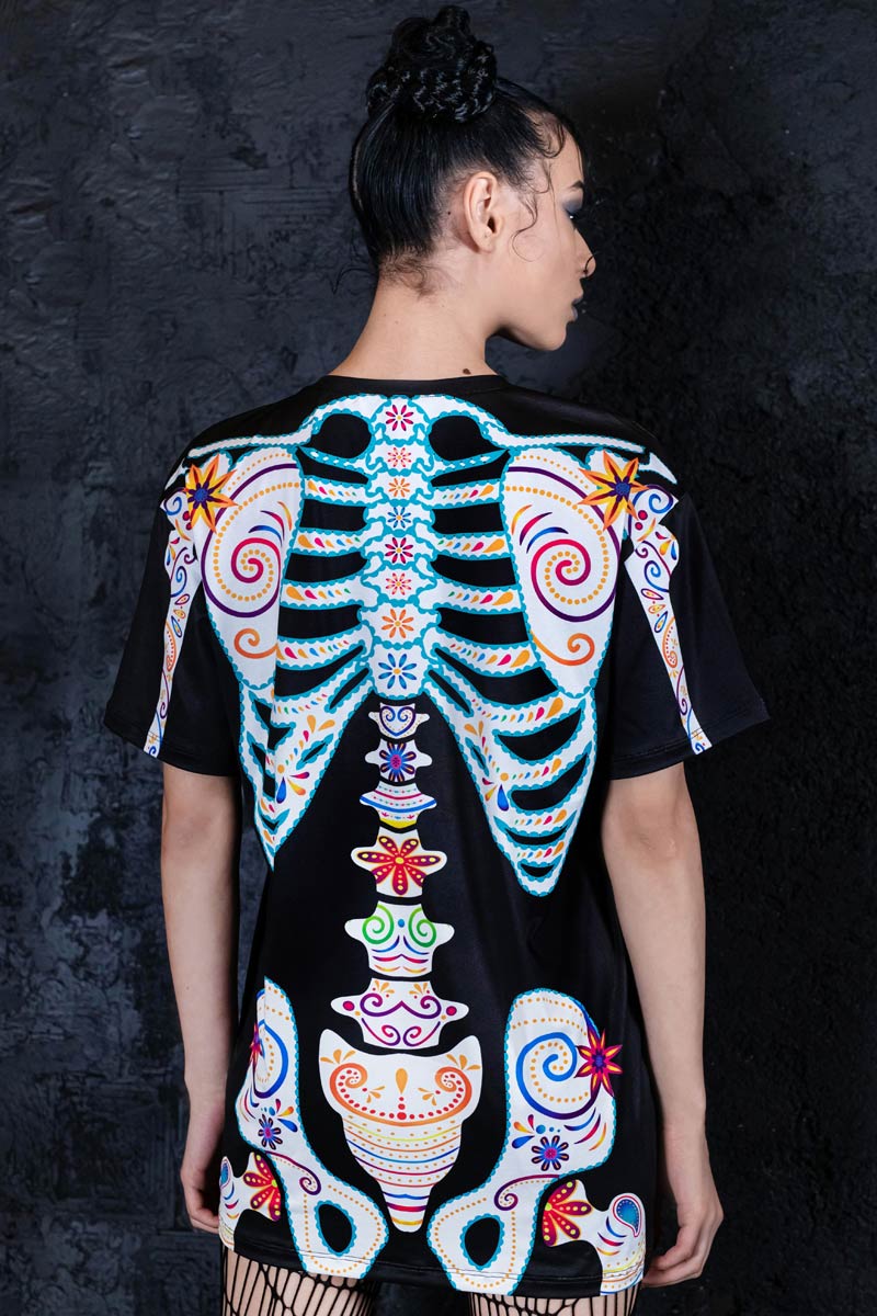 Sugar Skeleton Oversized Tee Dress