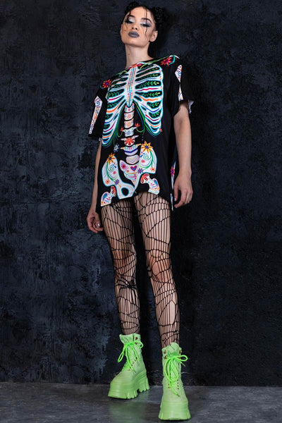 Sugar Skeleton Oversized Tee Dress