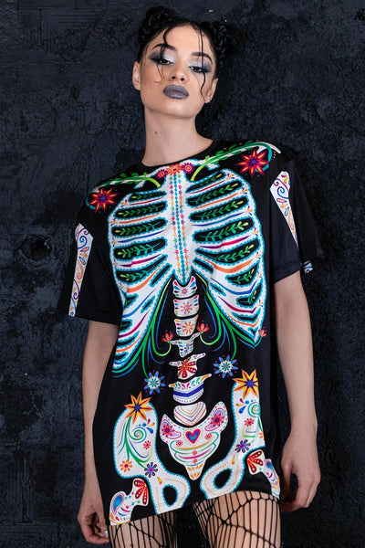 Sugar Skeleton Oversized Tee Dress