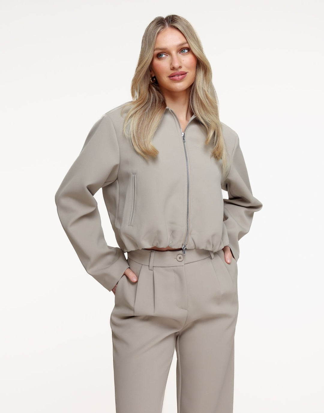 Taupe Premium Bomber Jacket