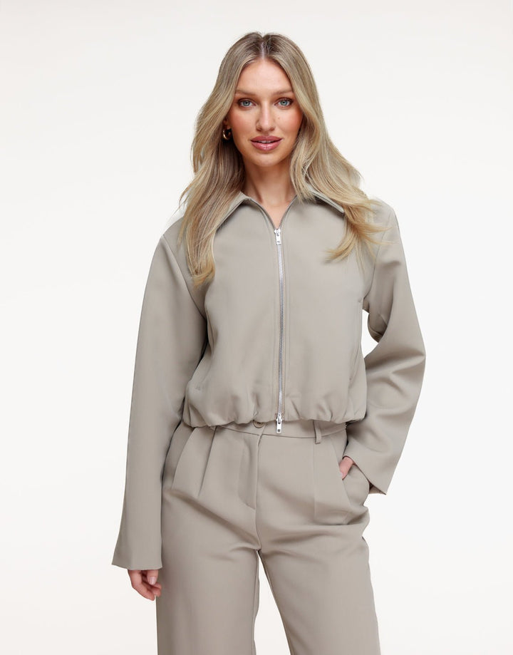 Taupe Premium Bomber Jacket