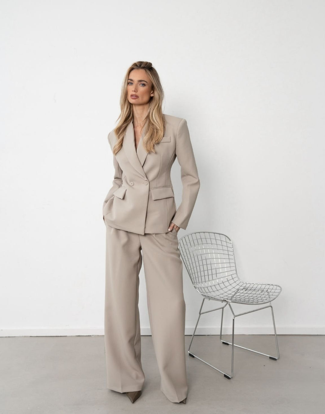Taupe Premium Wijde - Pantalon