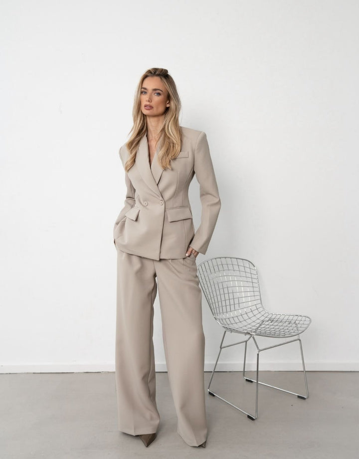 Taupe Premium Wijde - Pantalon