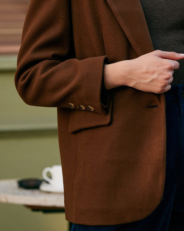 The Solid Collared Single Button Blazer - Celestia Couture