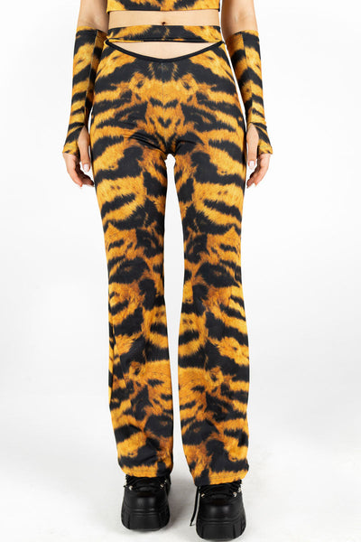 Tiger Cut Out Flare Pants Set