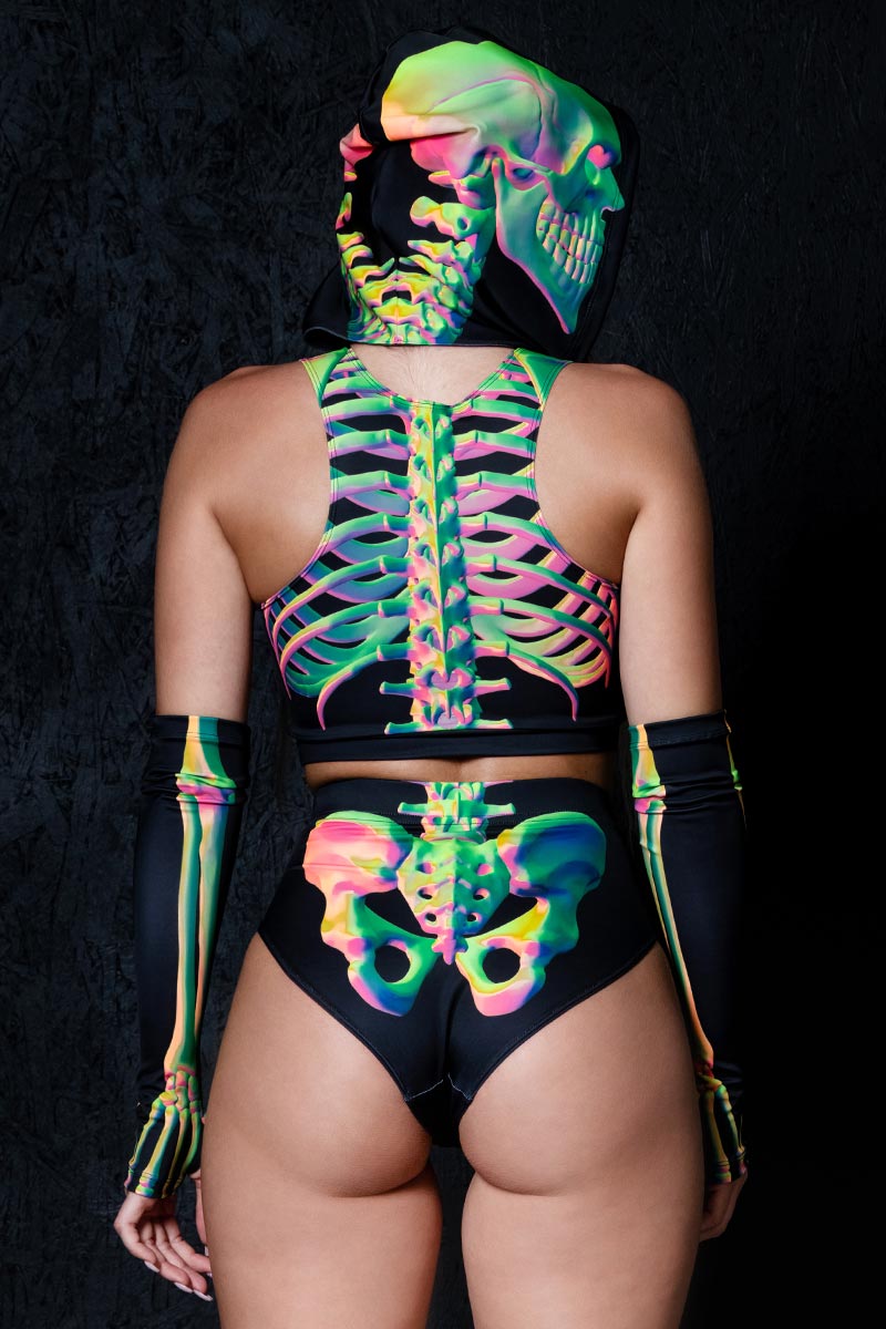 Toxic Skeleton Booty Shorts Set