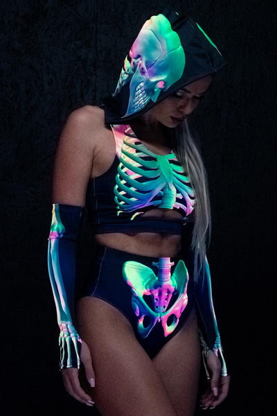 Toxic Skeleton Booty Shorts Set