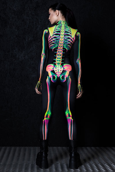 Toxic Skeleton Open Front Costume