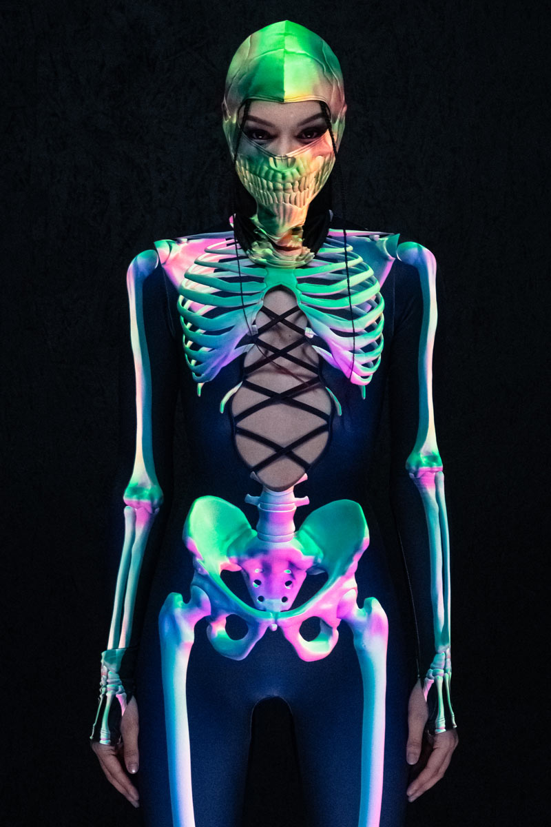 Toxic Skeleton Open Front Costume
