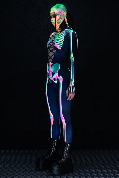 Toxic Skeleton Open Front Costume