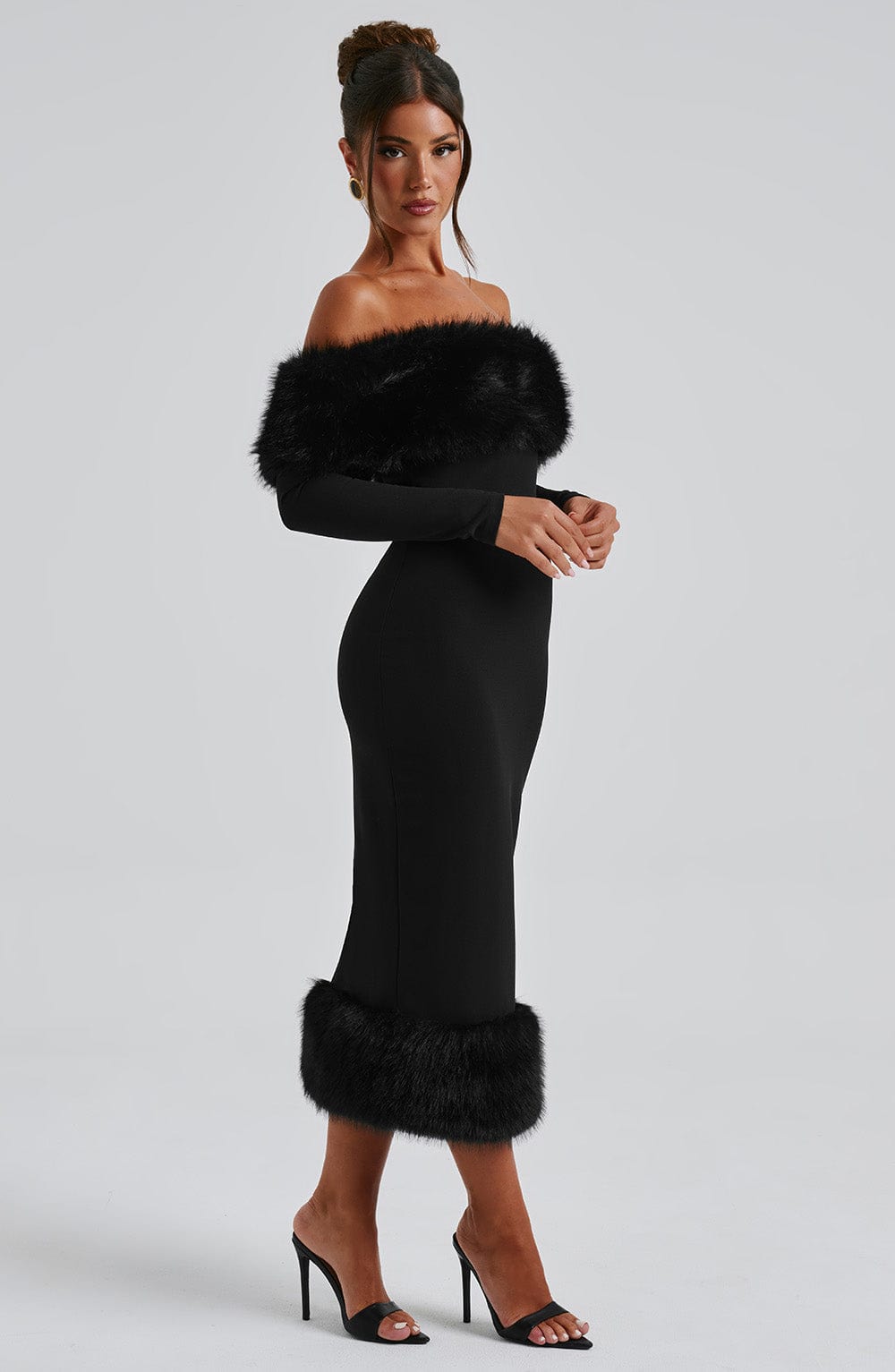 Vittoria Midi Dress-Black - Celestia Couture