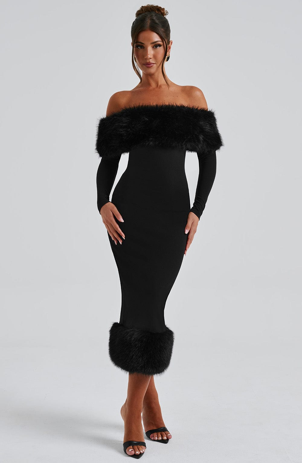 Vittoria Midi Dress-Black - Celestia Couture