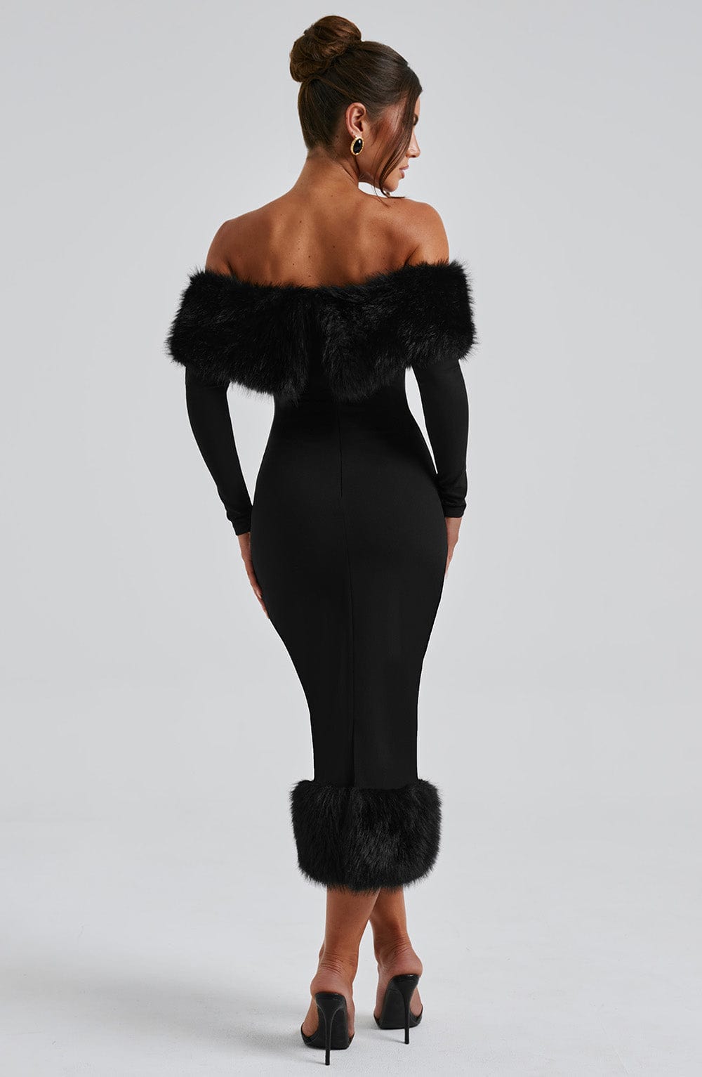 Vittoria Midi Dress-Black - Celestia Couture