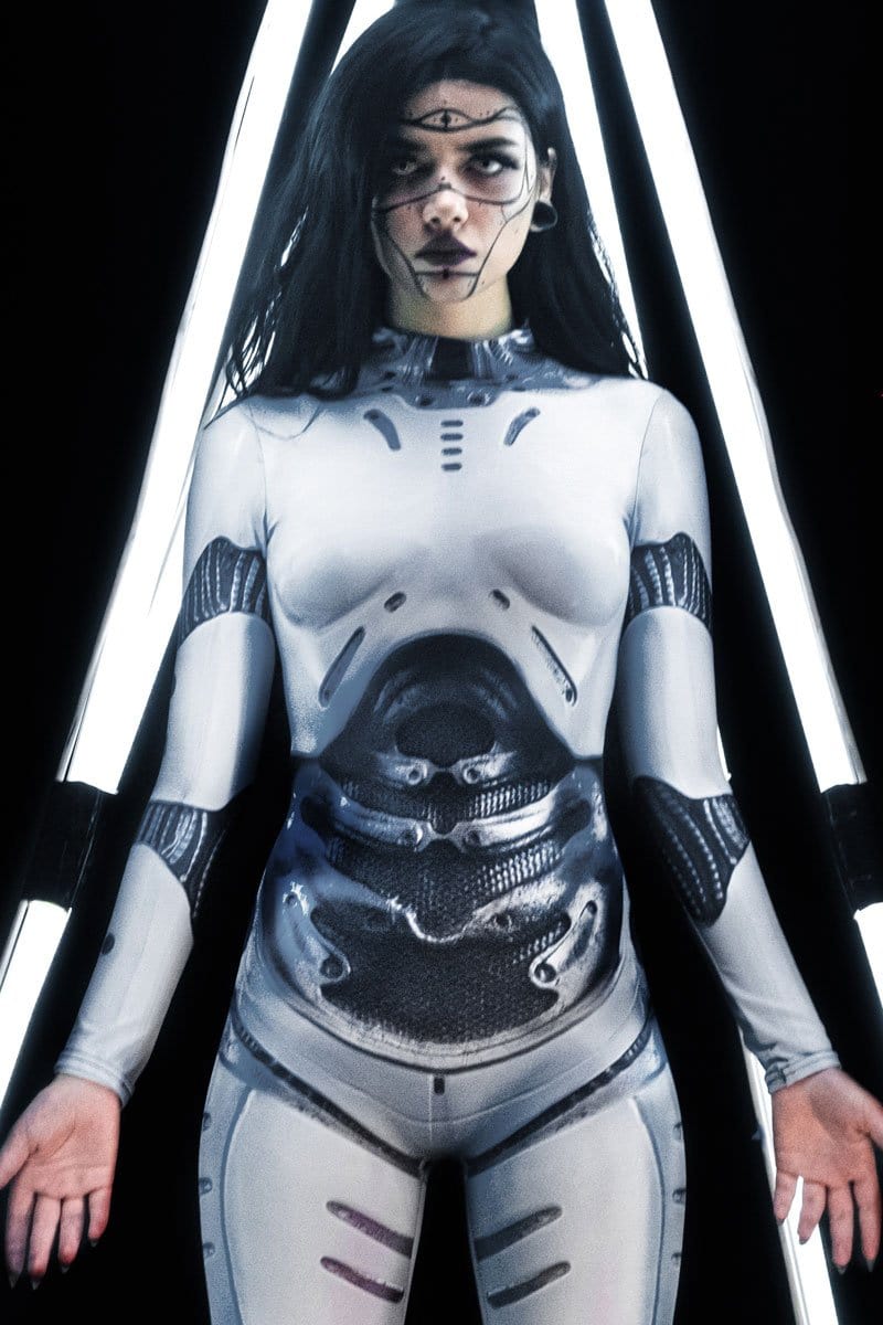 White Droid Cosplay Costume