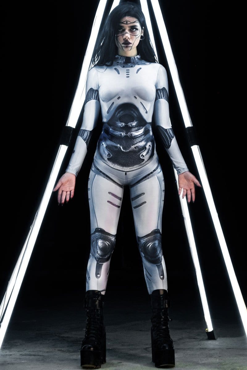 White Droid Cosplay Costume