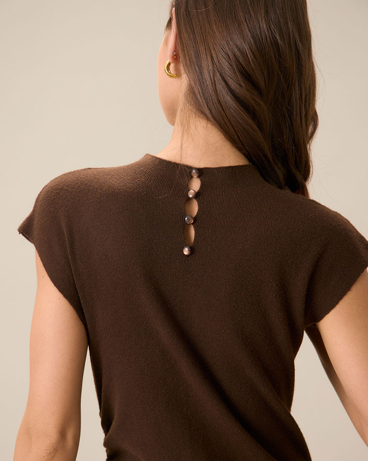 Coffee Bodycon Reversible Sweater Dress - Celestia Couture