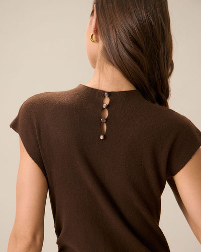 Coffee Bodycon Reversible Sweater Dress