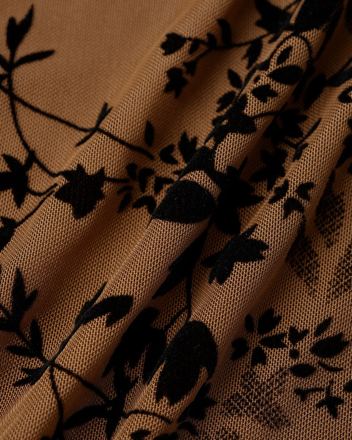 Brown Floral Two-piece Midi Dress